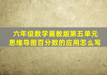 六年级数学冀教版第五单元思维导图百分数的应用怎么写