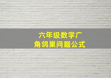 六年级数学广角鸽巢问题公式