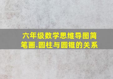 六年级数学思维导图简笔画.圆柱与圆锥的关系