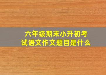 六年级期末小升初考试语文作文题目是什么