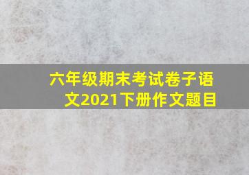 六年级期末考试卷子语文2021下册作文题目