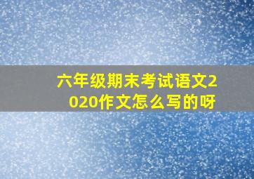 六年级期末考试语文2020作文怎么写的呀