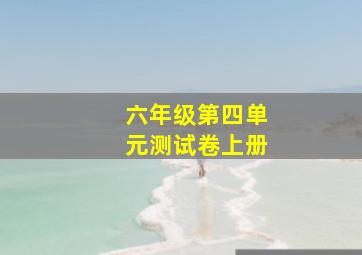 六年级第四单元测试卷上册