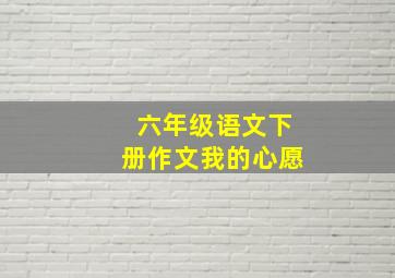 六年级语文下册作文我的心愿