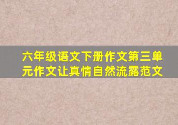 六年级语文下册作文第三单元作文让真情自然流露范文