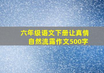 六年级语文下册让真情自然流露作文500字