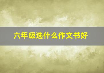 六年级选什么作文书好