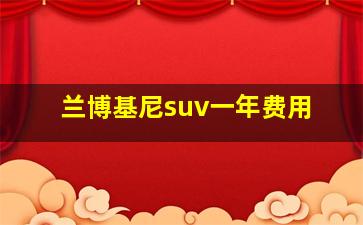 兰博基尼suv一年费用