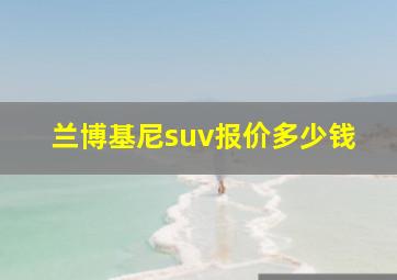 兰博基尼suv报价多少钱