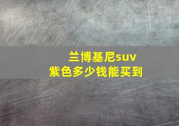 兰博基尼suv紫色多少钱能买到