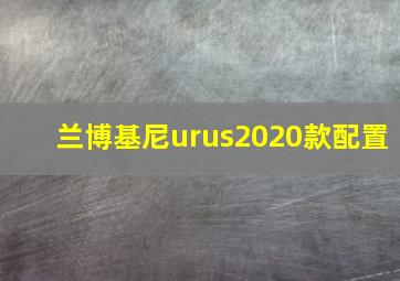 兰博基尼urus2020款配置