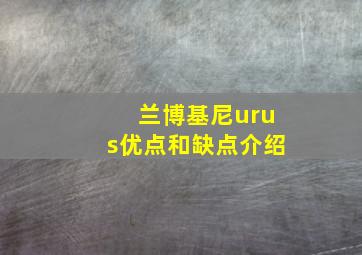 兰博基尼urus优点和缺点介绍