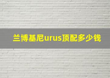 兰博基尼urus顶配多少钱