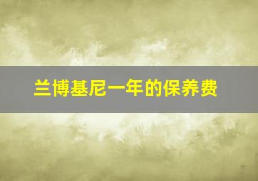 兰博基尼一年的保养费