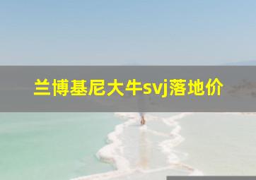 兰博基尼大牛svj落地价