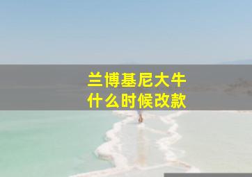 兰博基尼大牛什么时候改款