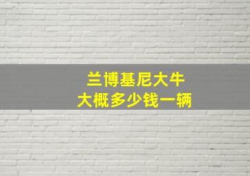 兰博基尼大牛大概多少钱一辆