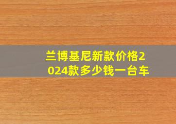 兰博基尼新款价格2024款多少钱一台车