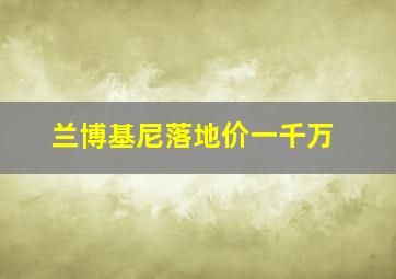 兰博基尼落地价一千万