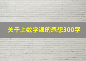 关于上数学课的感想300字