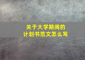 关于大学期间的计划书范文怎么写