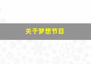 关于梦想节目