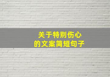 关于特别伤心的文案简短句子