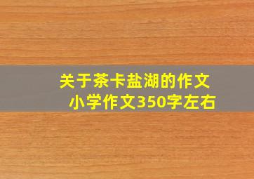 关于茶卡盐湖的作文小学作文350字左右