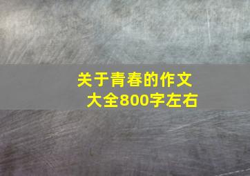 关于青春的作文大全800字左右