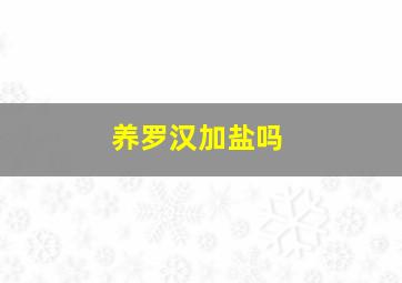 养罗汉加盐吗