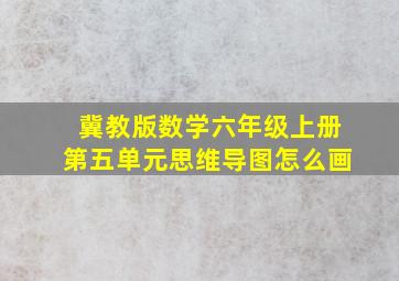 冀教版数学六年级上册第五单元思维导图怎么画