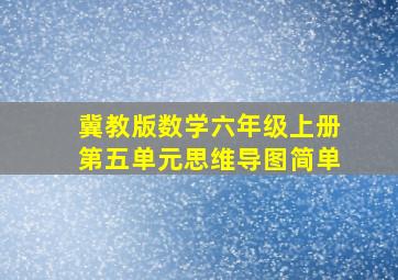 冀教版数学六年级上册第五单元思维导图简单