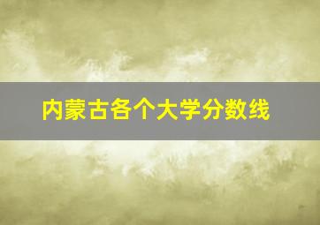 内蒙古各个大学分数线