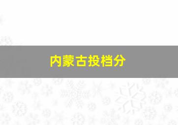 内蒙古投档分