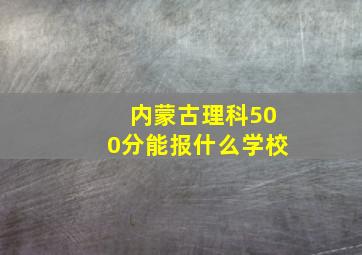 内蒙古理科500分能报什么学校