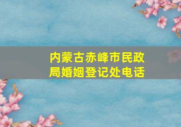 内蒙古赤峰市民政局婚姻登记处电话