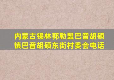 内蒙古锡林郭勒盟巴音胡硕镇巴音胡硕东街村委会电话