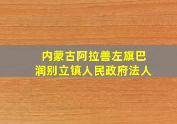 内蒙古阿拉善左旗巴润别立镇人民政府法人