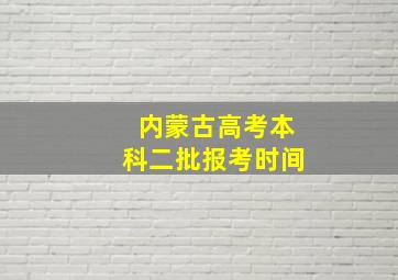 内蒙古高考本科二批报考时间