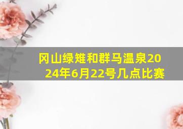 冈山绿雉和群马温泉2024年6月22号几点比赛