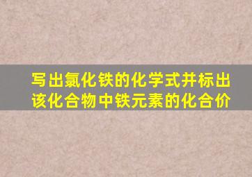 写出氯化铁的化学式并标出该化合物中铁元素的化合价