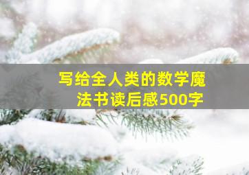 写给全人类的数学魔法书读后感500字