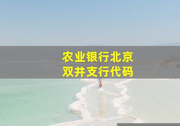 农业银行北京双井支行代码