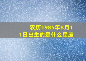 农历1985年8月11日出生的是什么星座