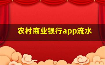 农村商业银行app流水