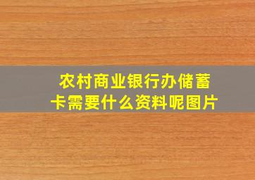 农村商业银行办储蓄卡需要什么资料呢图片