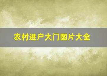 农村进户大门图片大全