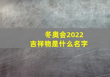 冬奥会2022吉祥物是什么名字