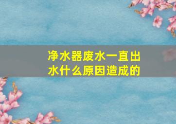 净水器废水一直出水什么原因造成的