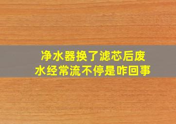 净水器换了滤芯后废水经常流不停是咋回事